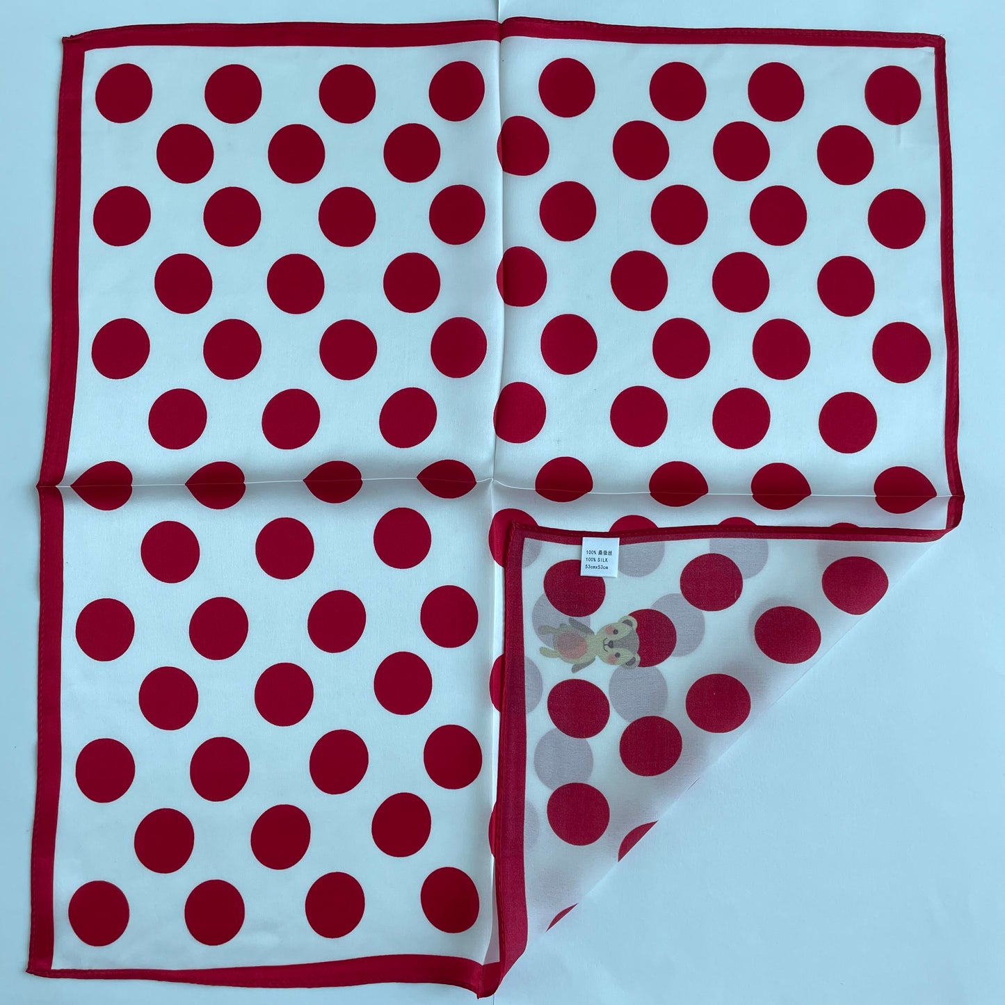 100% Pure Silk Multicolour Small Silk Scarf -The Red Dots