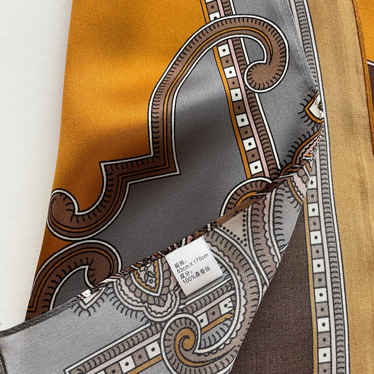 100% Pure Silk Multicolour long Silk Scarf / Headscarf-The Orange Pasiley