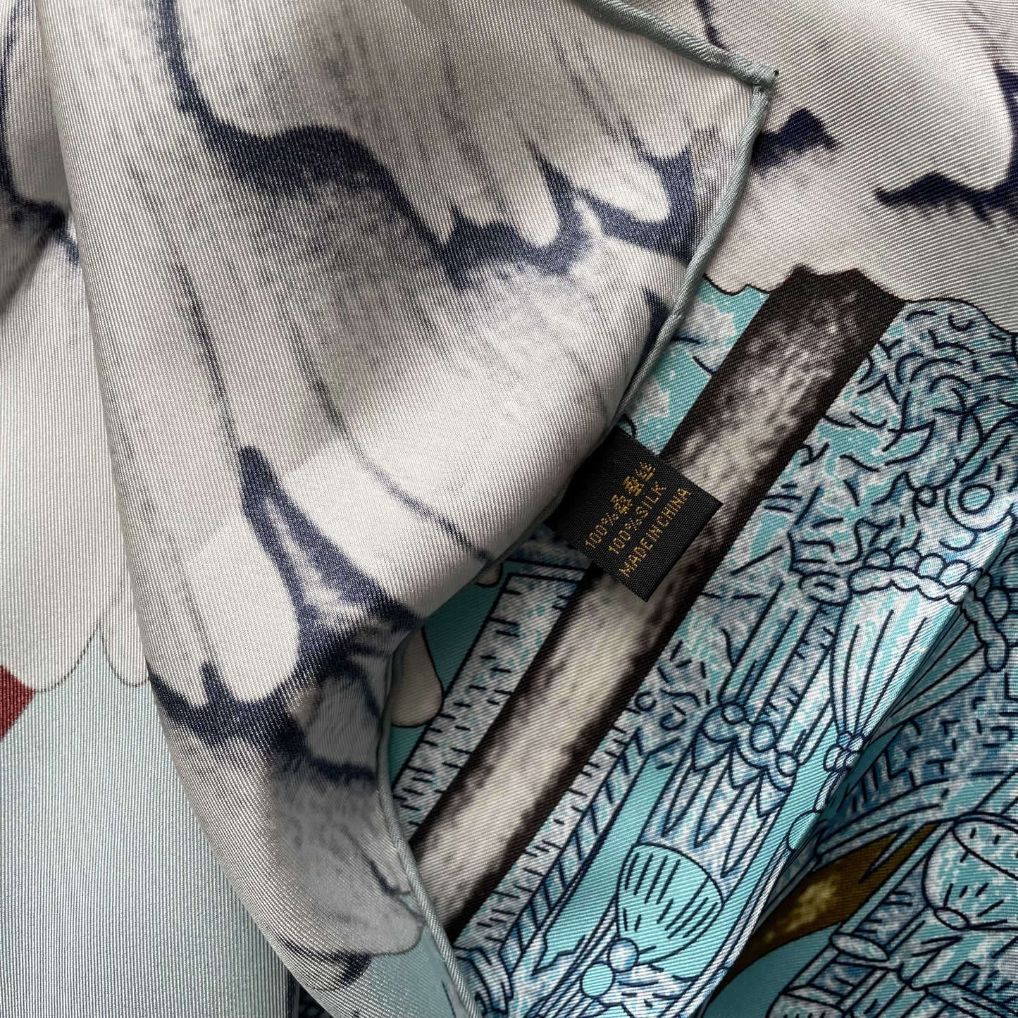 100% Pure Mulberry Silk Extra Large HandRolled Silk Scarf 35"- The Peony Flowers