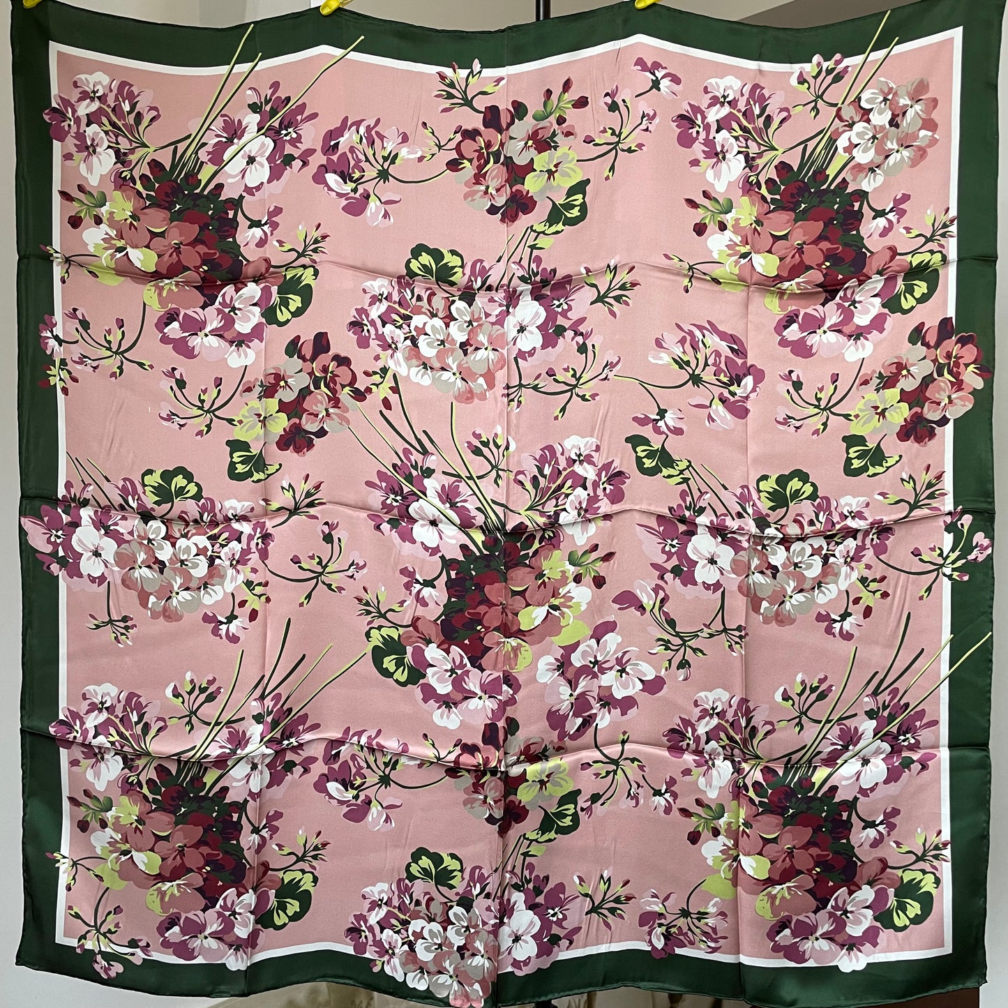 100% Pure Mulberry Silk Multicolour Handmade Large Silk Scarf 43"- The Purple Flowers