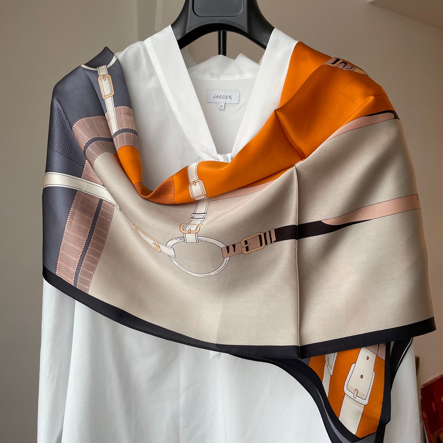 100% Pure Silk Multicolour long Silk Scarf / Headscarf-The Orange