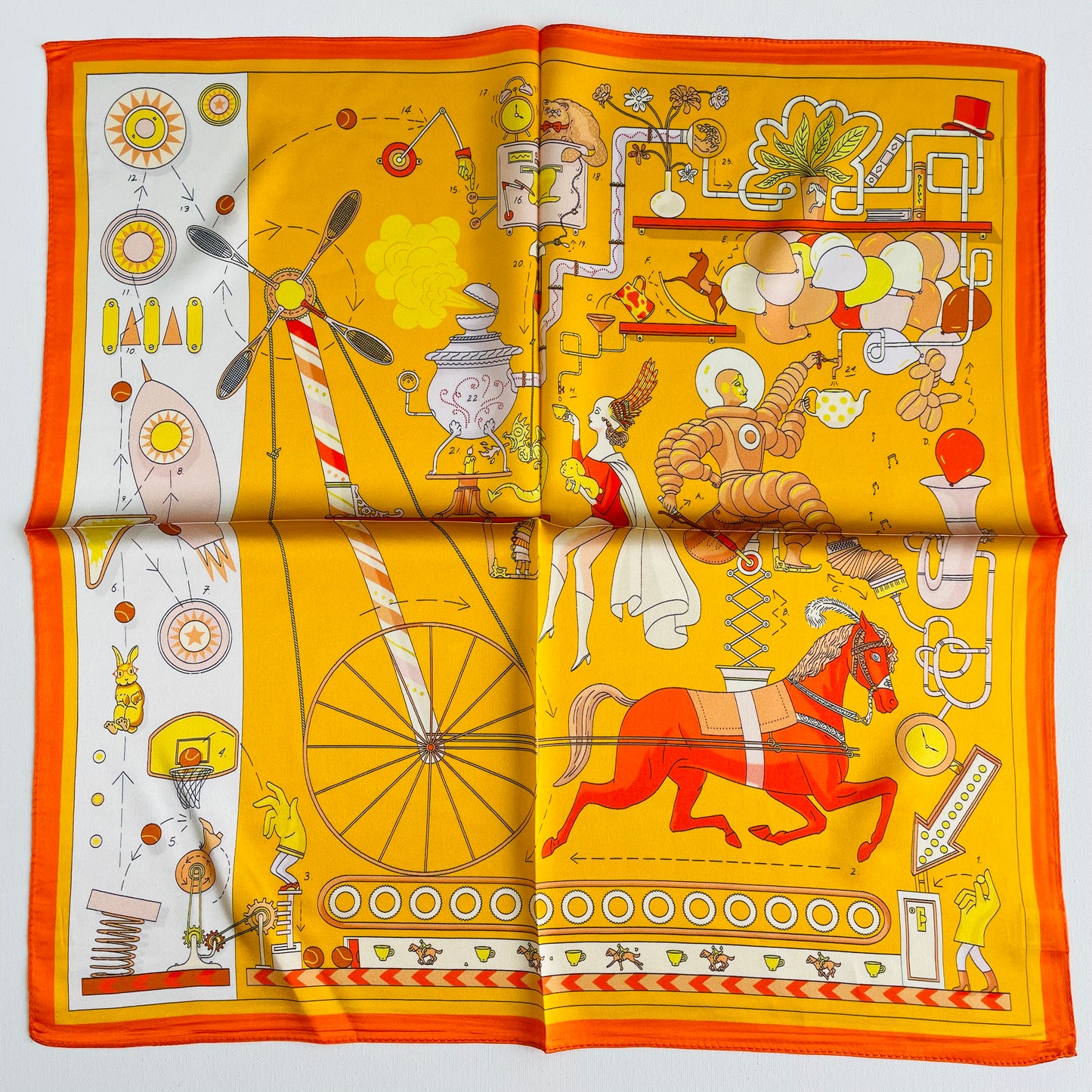 100% Pure Silk Multicolour Small Silk Scarf -The Playground