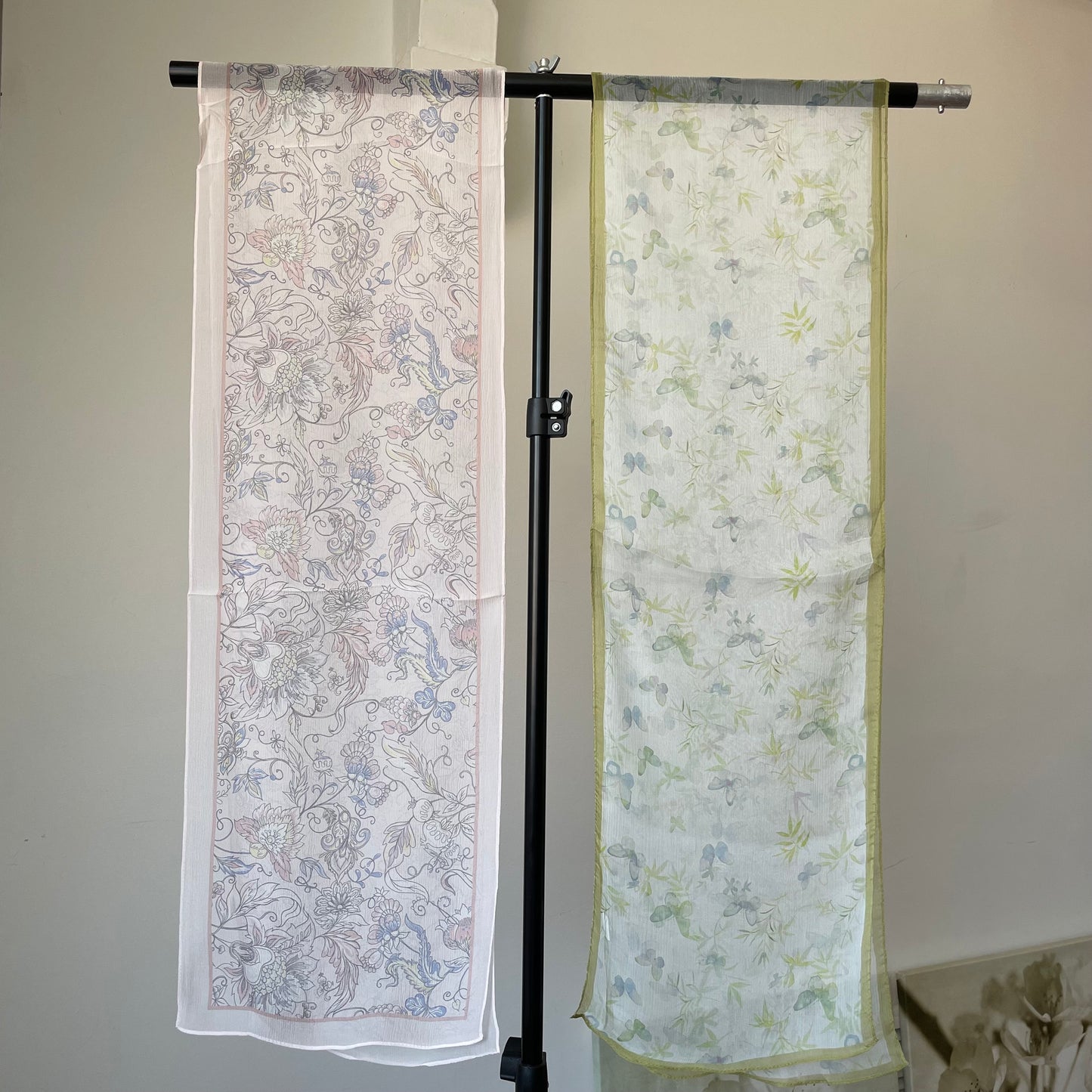 100% Pure Silk Multicolour long Silk Scarf / Headscarf-The Butterfly