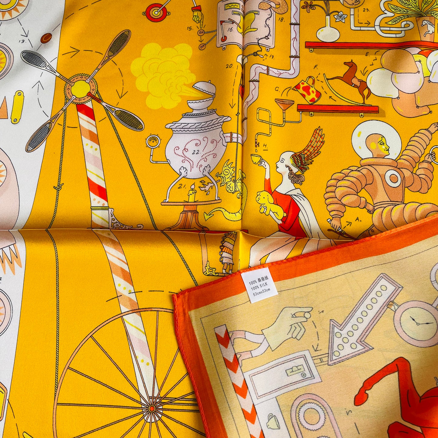 100% Pure Silk Multicolour Small Silk Scarf -The Playground
