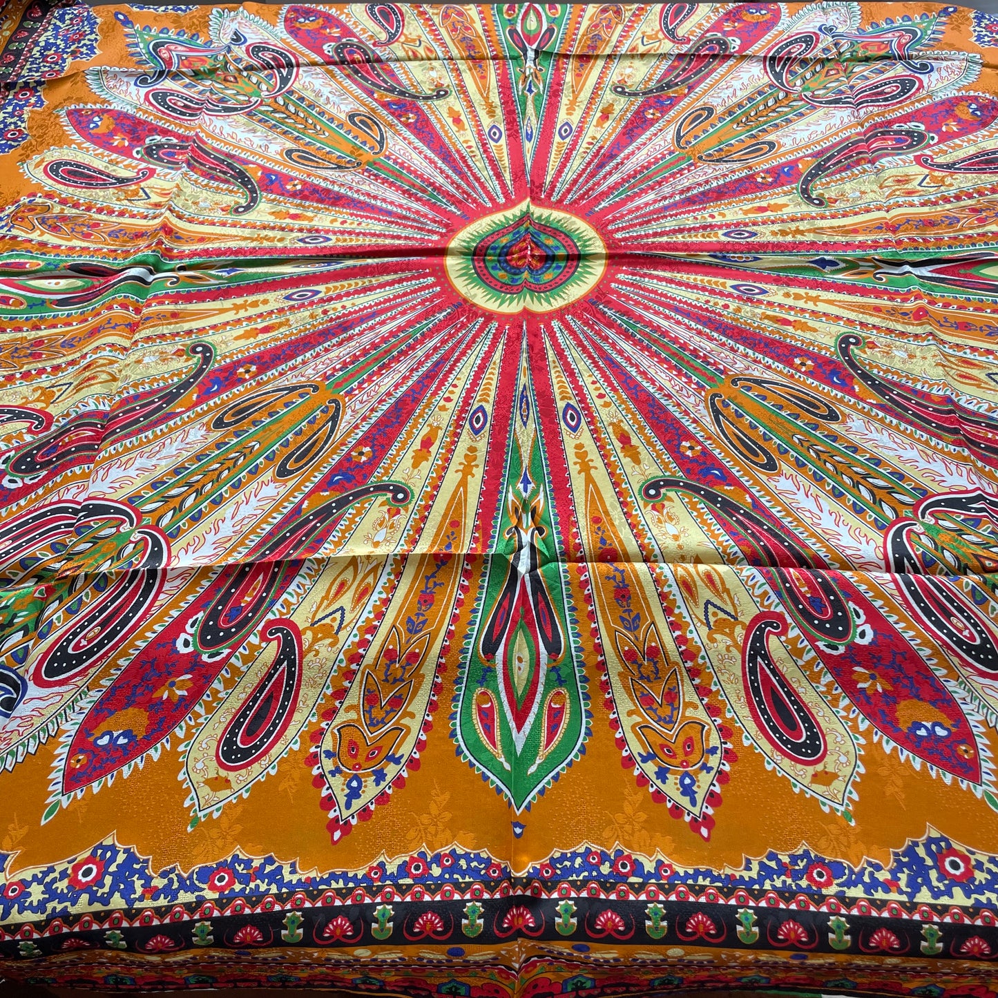 100% Pure Mulberry Silk Duo-Color Handmade Large Silk Scarf 43"- The Feathers
