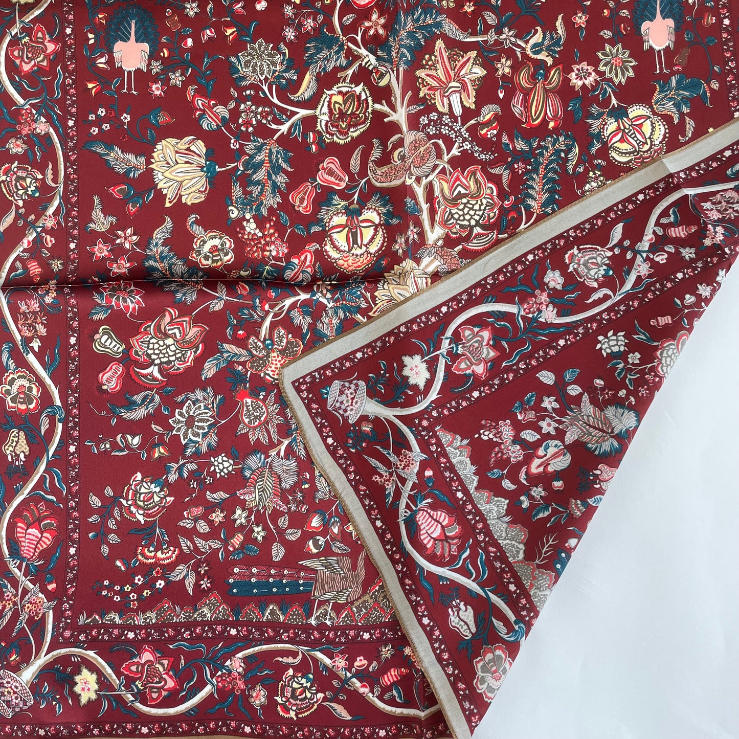 100% Pure Silk Multicolour Large Silk Scarf / Headscarf-The Life Tree- 26”Silk Scarf / Headscarf