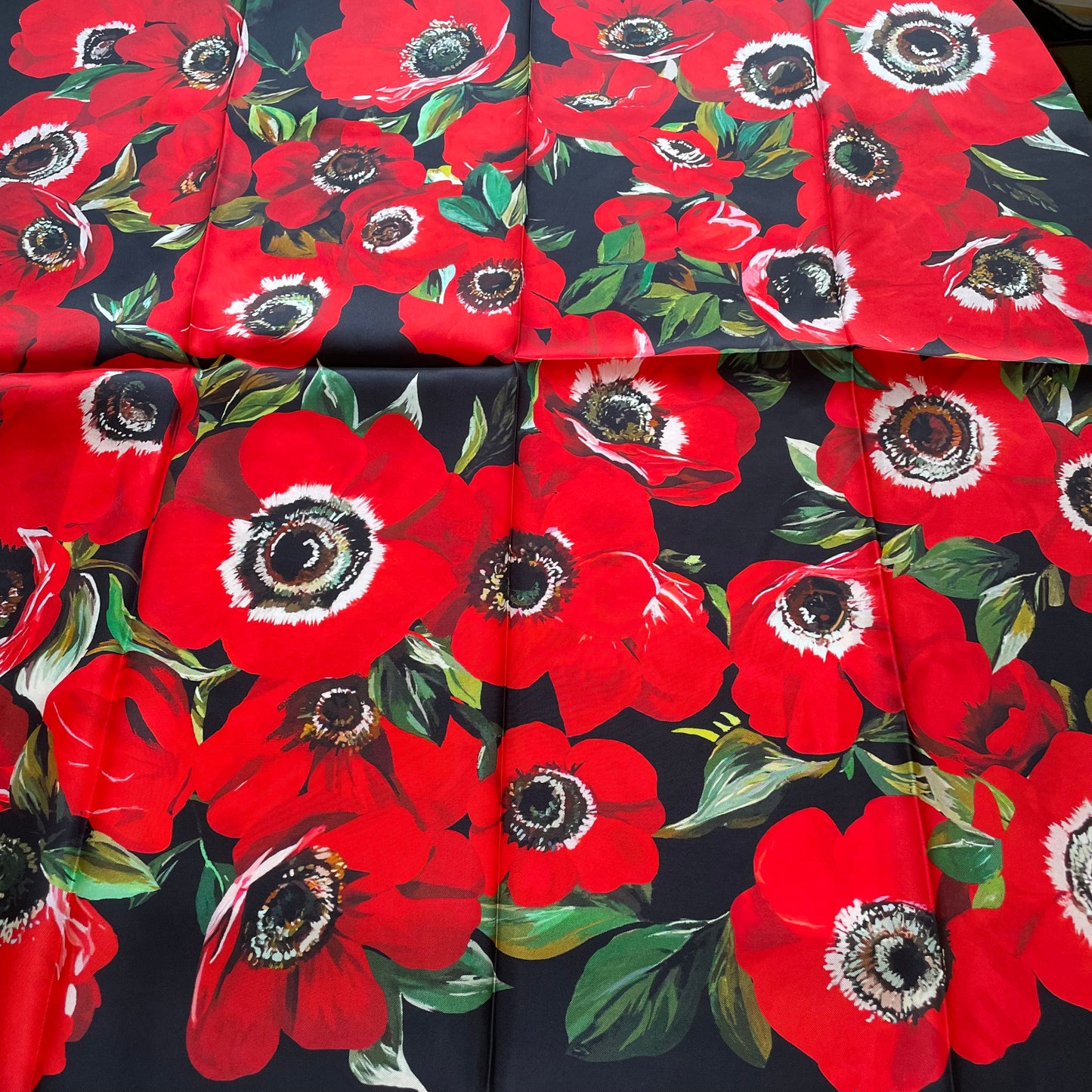 100% Pure Mulberry Silk Extra Large Hand Rolled Silk Scarf 35"- The Peony