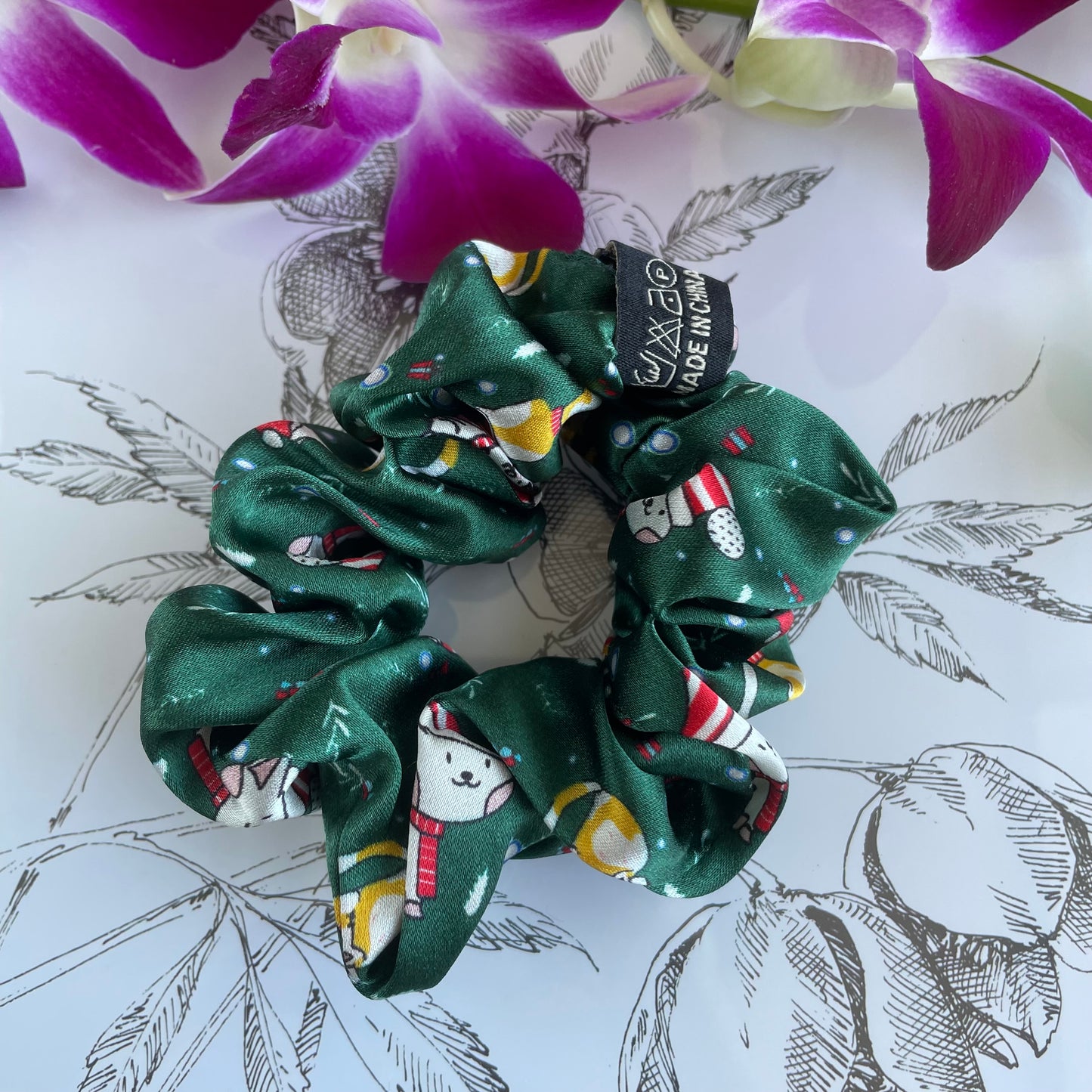 100% Pure Mulberry Silk Small Elastic Hair Scrunchie - Pure Silk Hair Scrunchie/hair Accessory-The Christmas