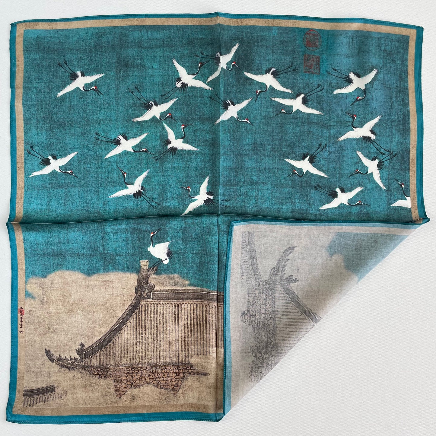 100% Pure Silk Multicolour Small Silk Scarf -The Asian