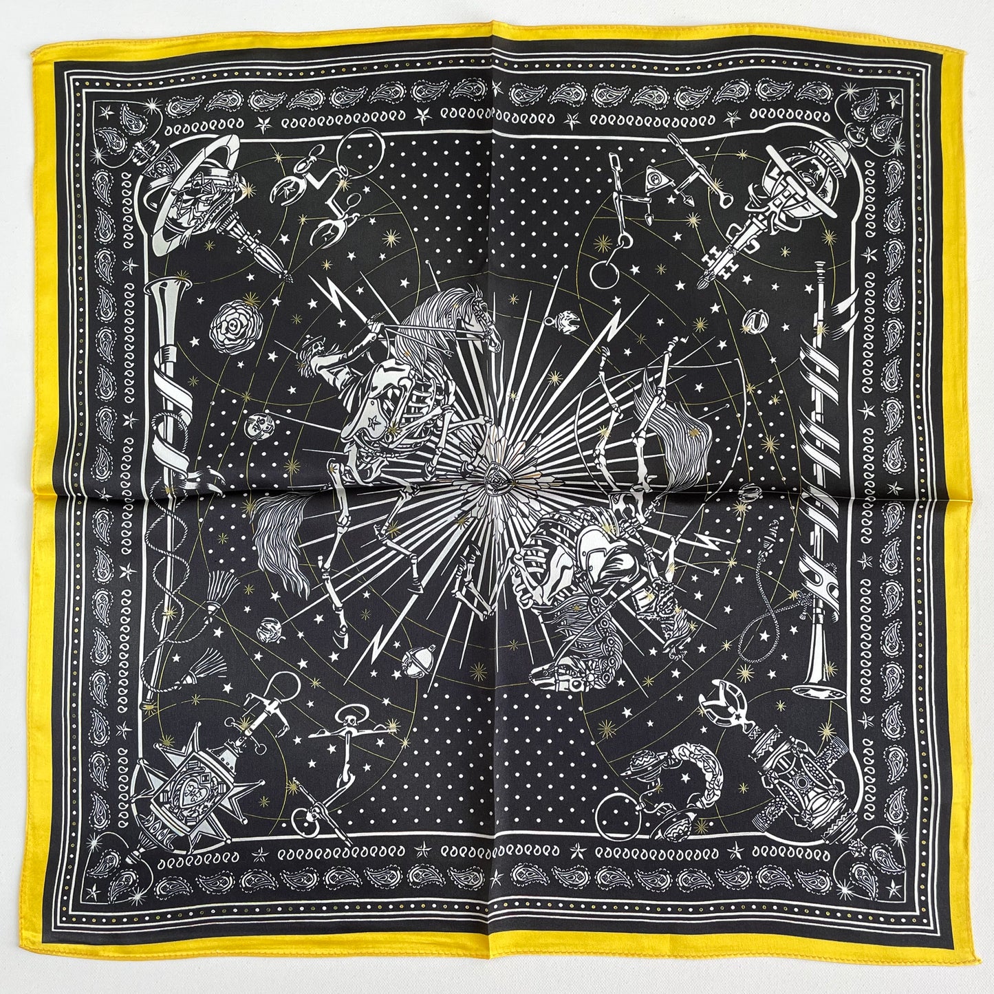 100% Pure Silk Multicolour Small Silk Scarf -The Horse & Bone
