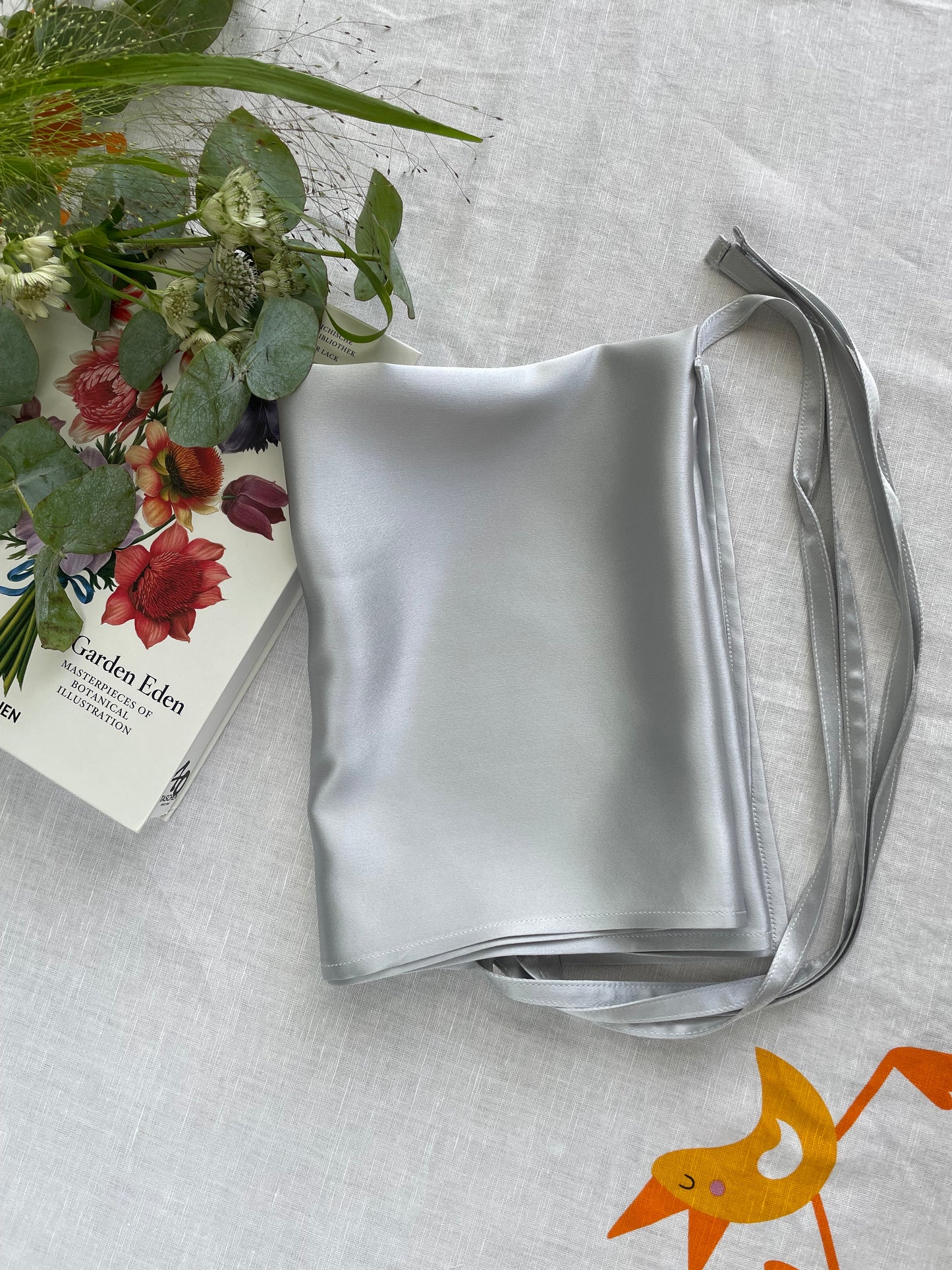 100% Mulberry Silk Travelling Essential Pillow Cover- 19mm portable Silk Pillow Cover-The Silver Grey
