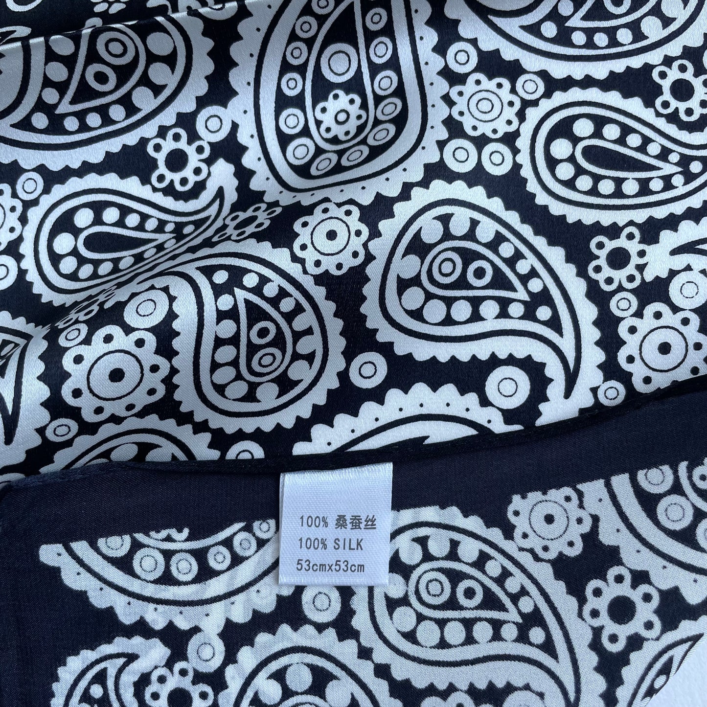 100% Pure Silk Multicolour Small Silk Scarf -The Paisleys