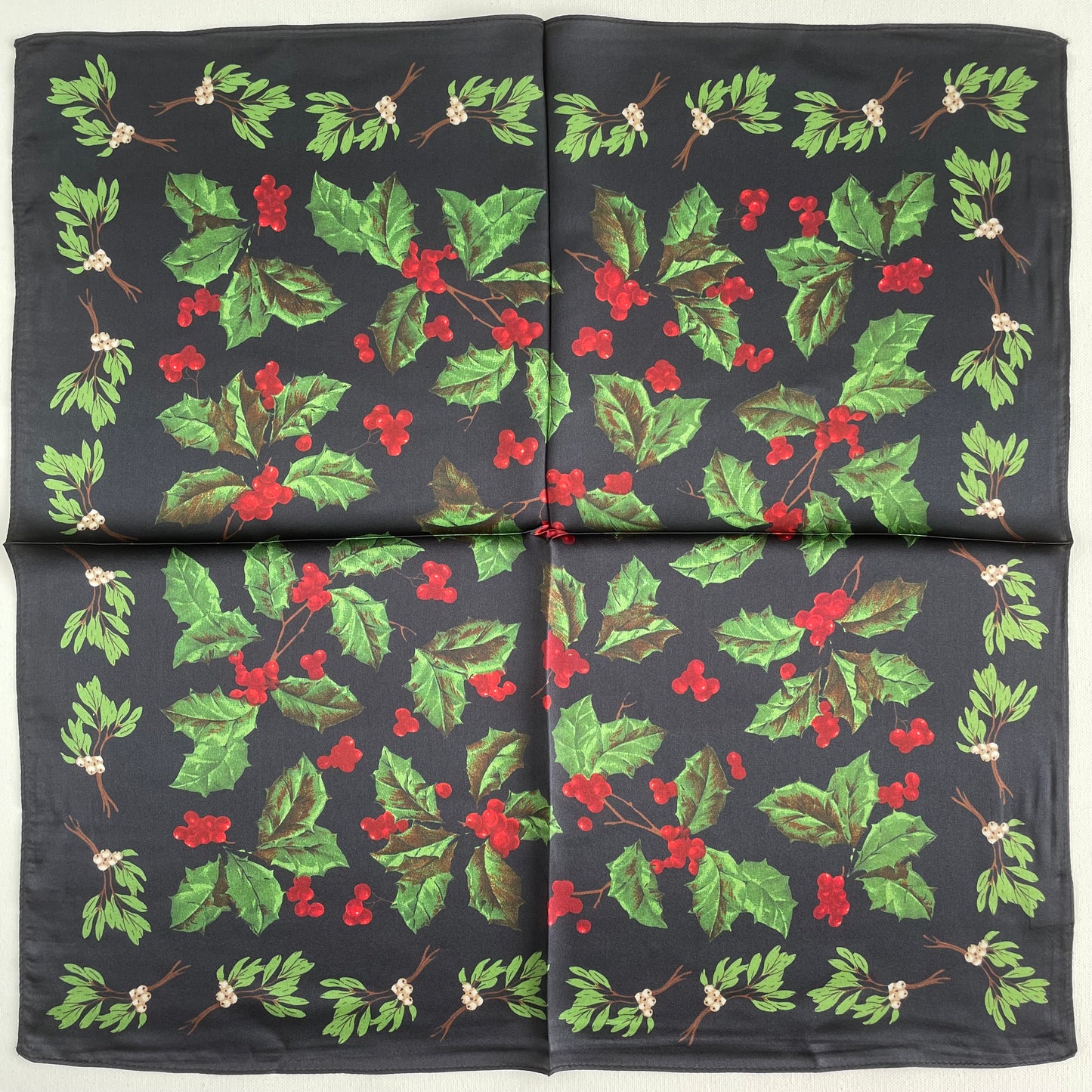 100% Pure Silk Multicolour Small Silk Scarf -The Holly
