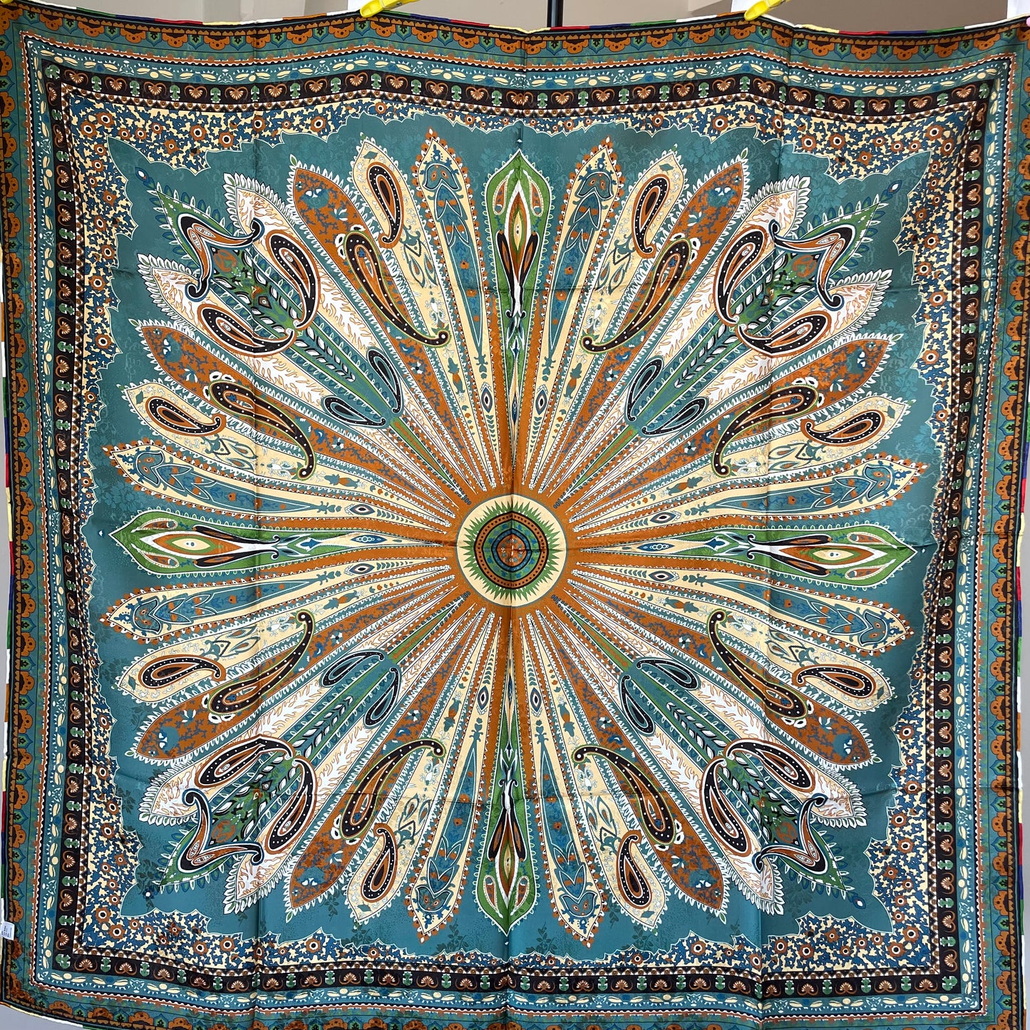 100% Pure Mulberry Silk Duo-Color Handmade Large Silk Scarf 43"- The Feathers