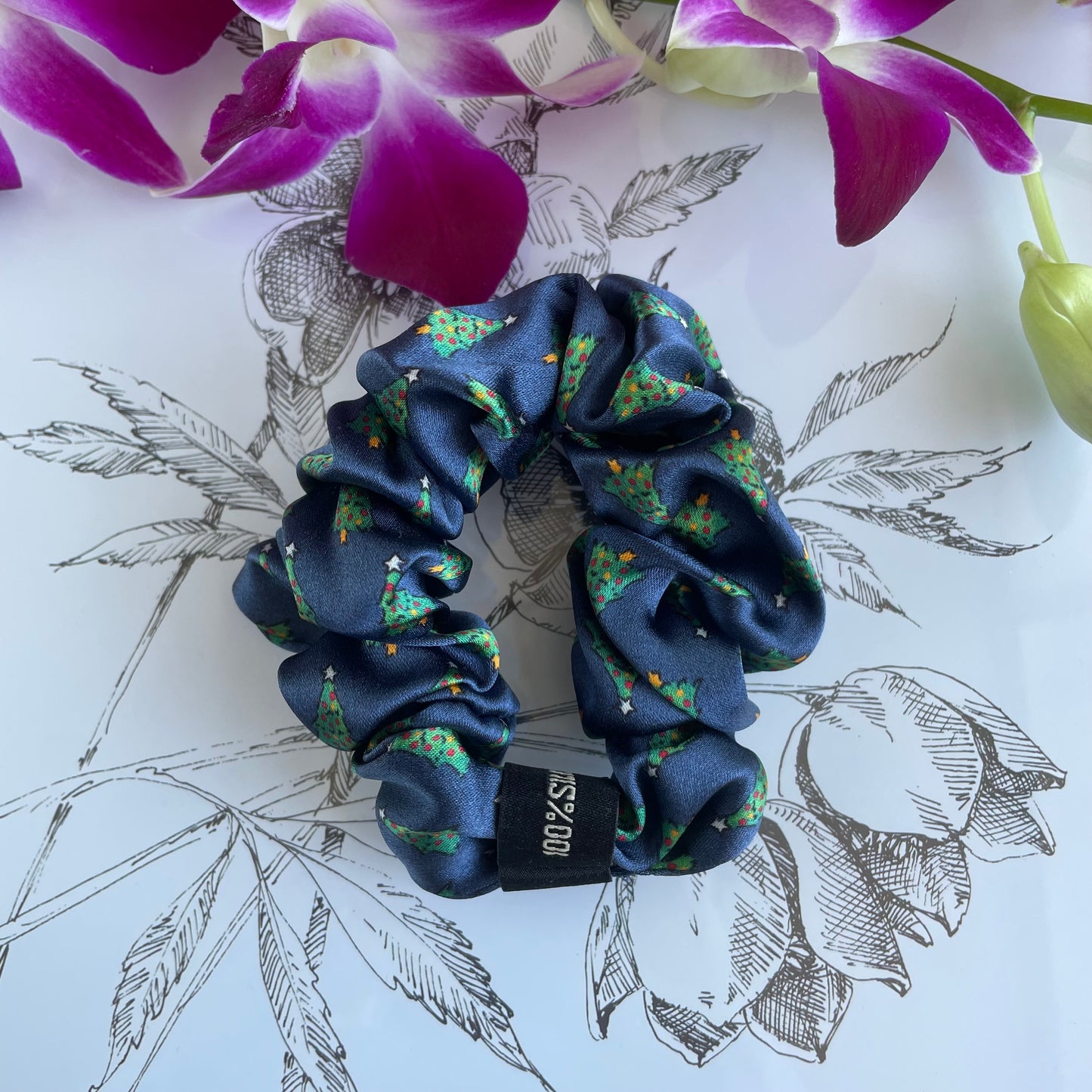 100% Pure Mulberry Silk Small Elastic Hair Scrunchie - Pure Silk Hair Scrunchie/hair Accessory-The Christmas