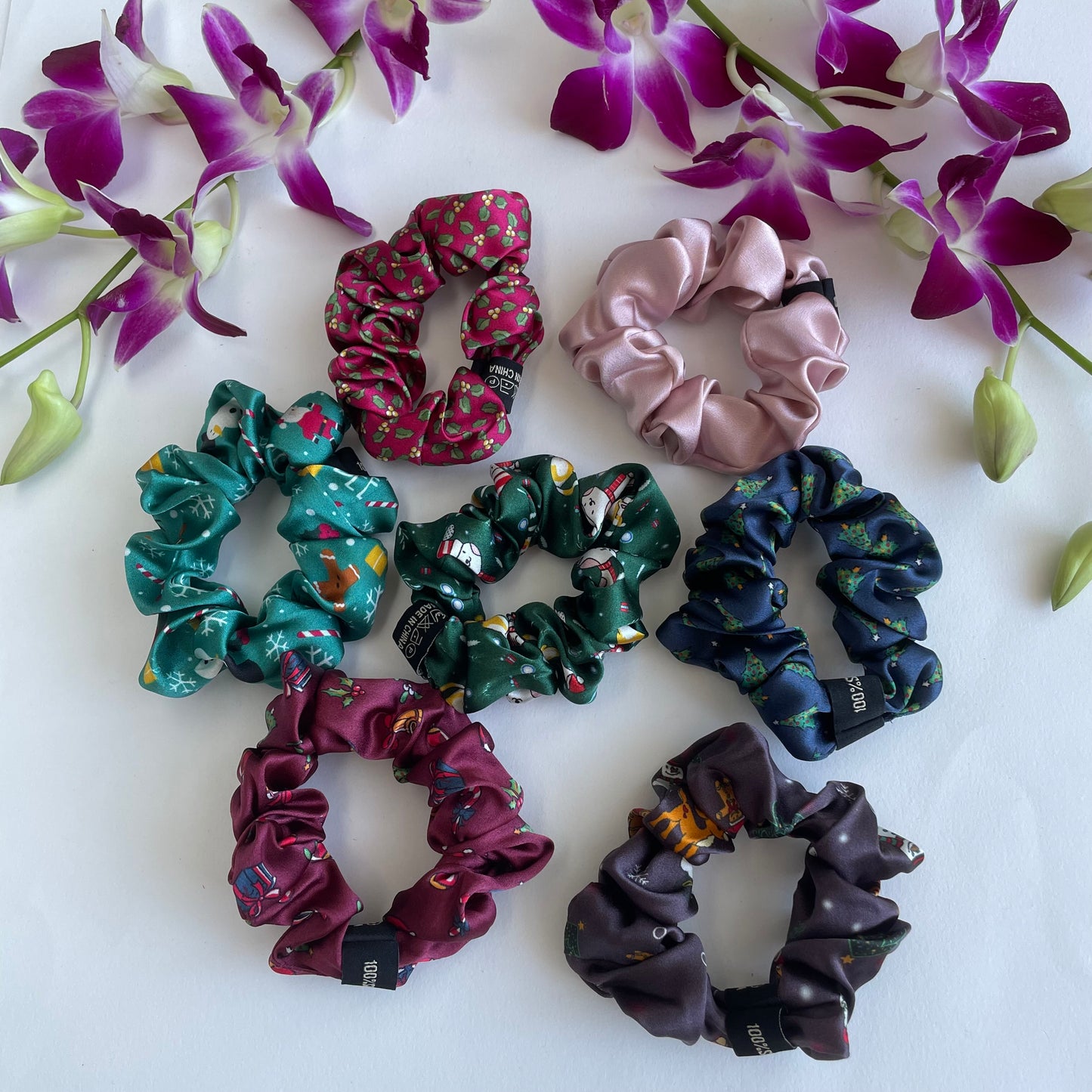 100% Pure Mulberry Silk Small Elastic Hair Scrunchie - Pure Silk Hair Scrunchie/hair Accessory-The Christmas