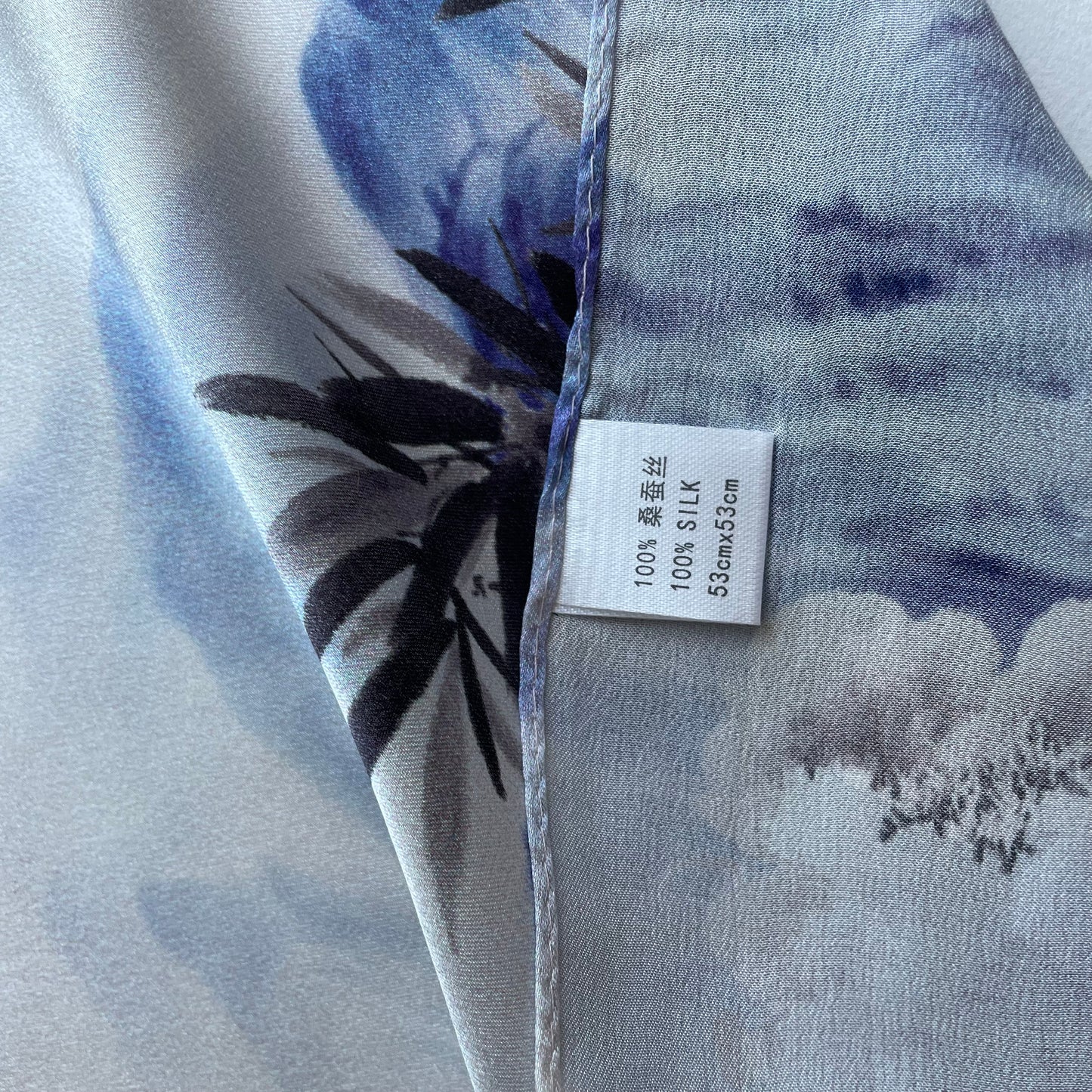 100% Pure Silk Multicolour Small Silk Scarf -The Birds