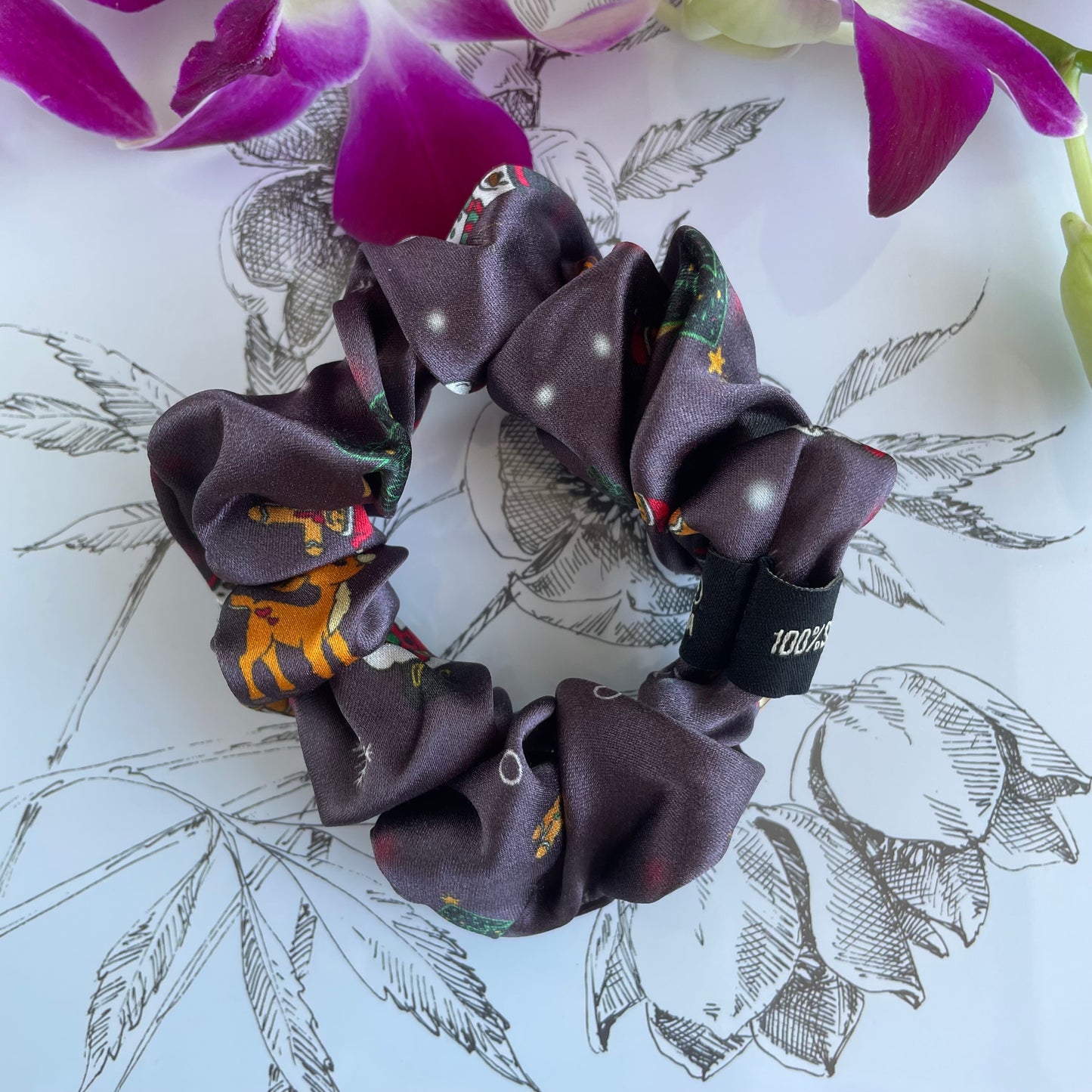 100% Pure Mulberry Silk Small Elastic Hair Scrunchie - Pure Silk Hair Scrunchie/hair Accessory-The Christmas