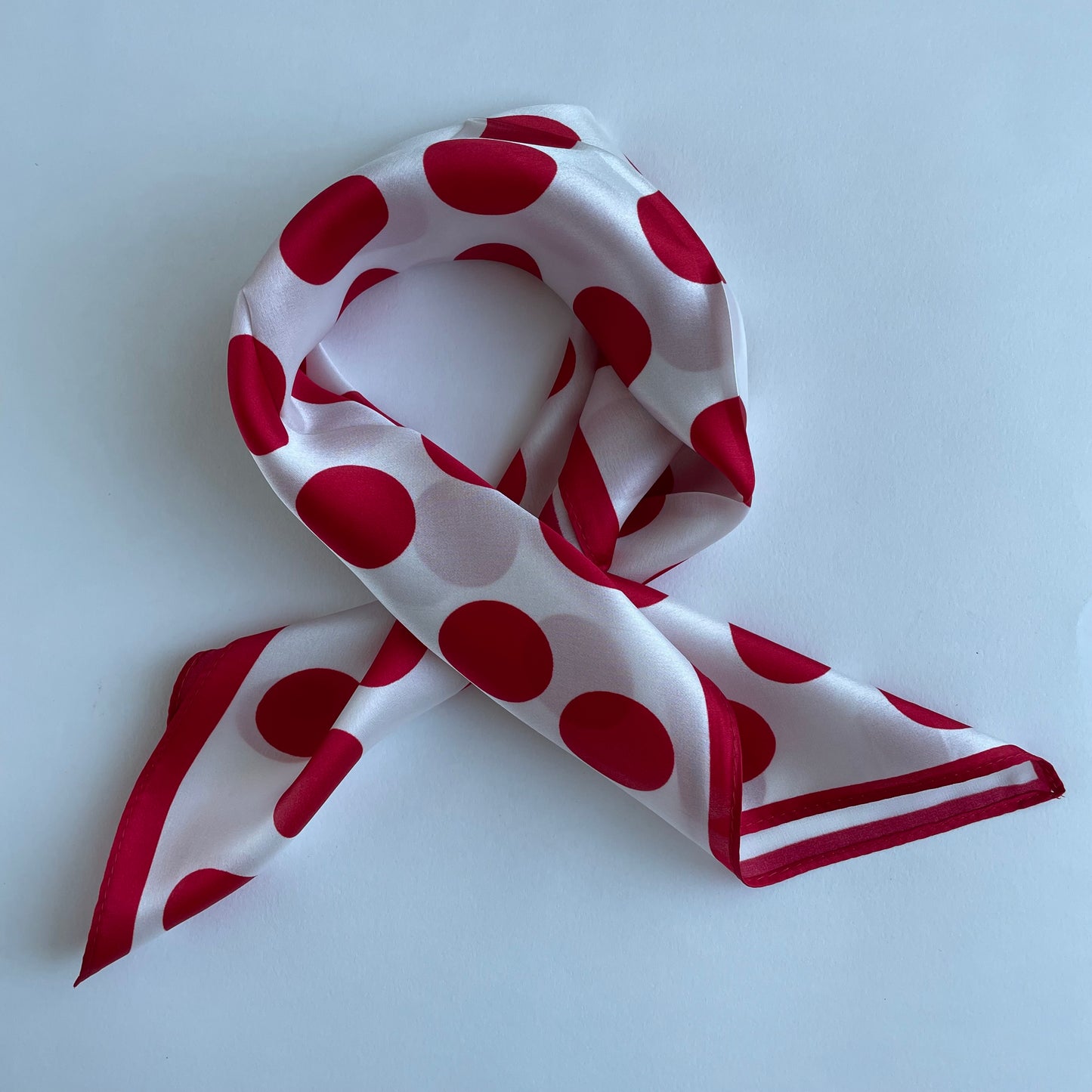 100% Pure Silk Multicolour Small Silk Scarf -The Red Dots