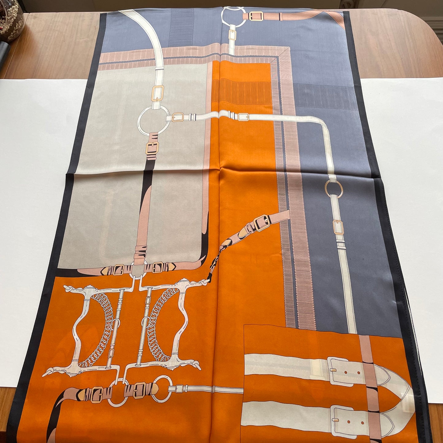 100% Pure Silk Multicolour long Silk Scarf / Headscarf-The Orange