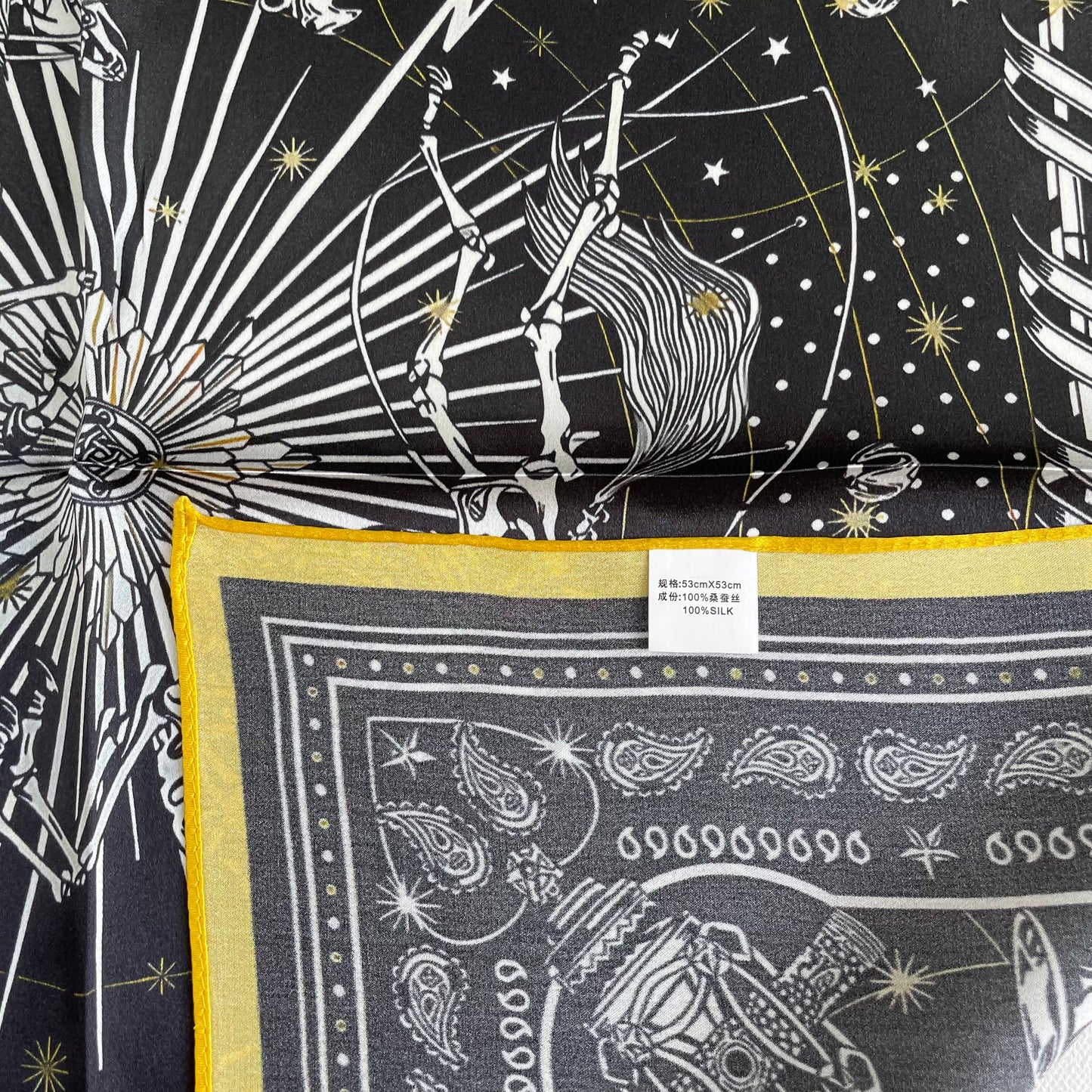 100% Pure Silk Multicolour Small Silk Scarf -The Horse & Bone