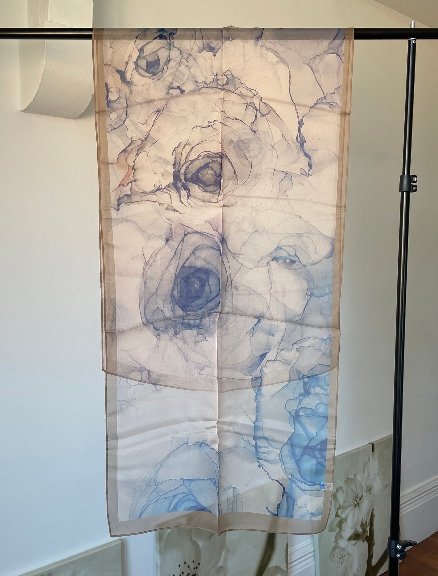 100% Pure Silk Multicolour long Silk Scarf / Headscarf-The Rose