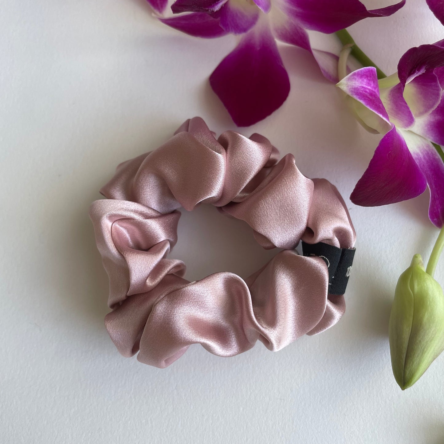 100% Pure Mulberry Silk Small Elastic Hair Scrunchie - Pure Silk Hair Scrunchie/hair Accessory-The Pink