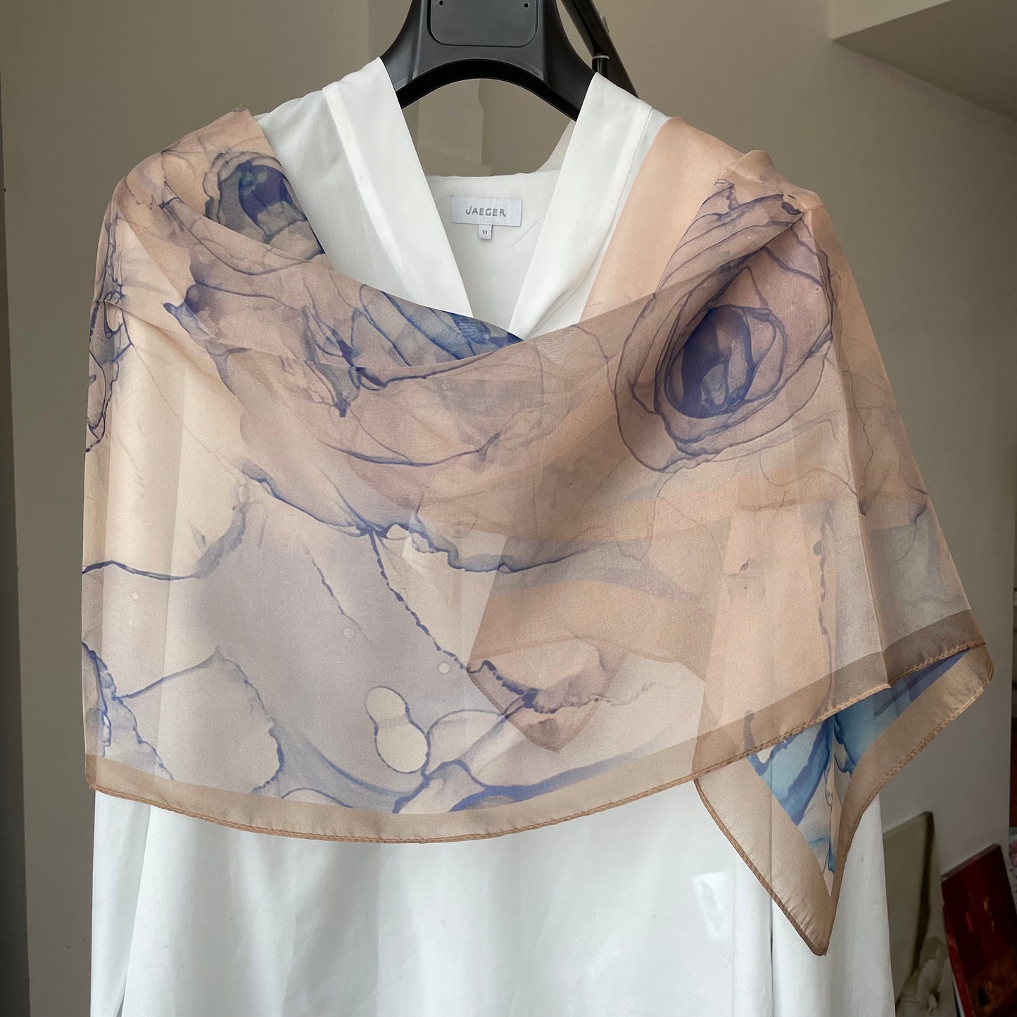 100% Pure Silk Multicolour long Silk Scarf / Headscarf-The Rose