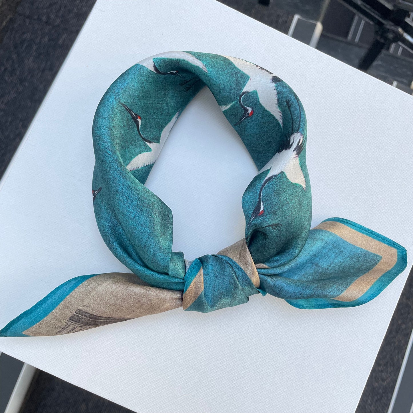 100% Mulberry Silk Scarf-Small Square Multicolor Silk Scarf, lightweight Luxury Neck Hair Scarf - The Asian