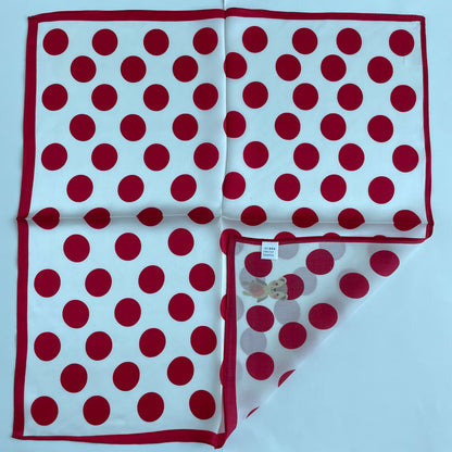 100% Pure Silk Multicolour Small Silk Scarf -The Red Dots