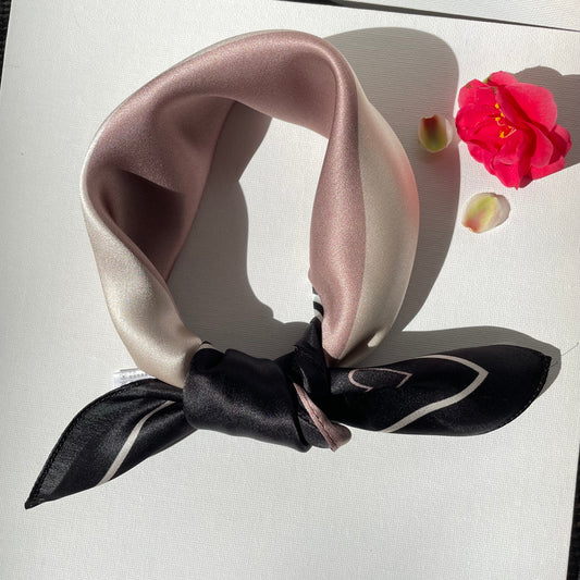 100% Mulberry Silk Scarf-Small Square Multicolor Silk Scarf, lightweight Luxury Neck Hair Scarf - The Love
