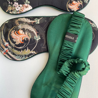 100% Mulberry Silk Ultra Soft Silk Filled Silk Eye Mask - Ideal Silk Sleep Eye Mask-The Flowers
