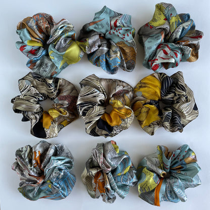 100% Pure Mulberry Silk Small Elastic Hair Scrunchie - Pure Silk Hair Scrunchie/hair Accessory-The extra Large ones