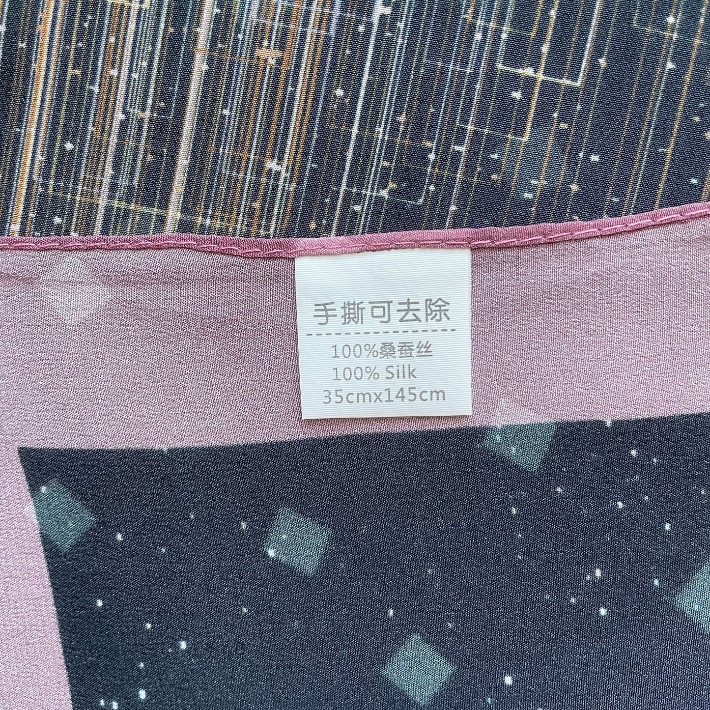 100% Pure Silk Multicolour long Silk Scarf / Headscarf-The Lines