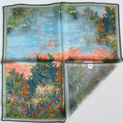 100% Pure Silk Multicolour Small Silk Scarf -The Painting