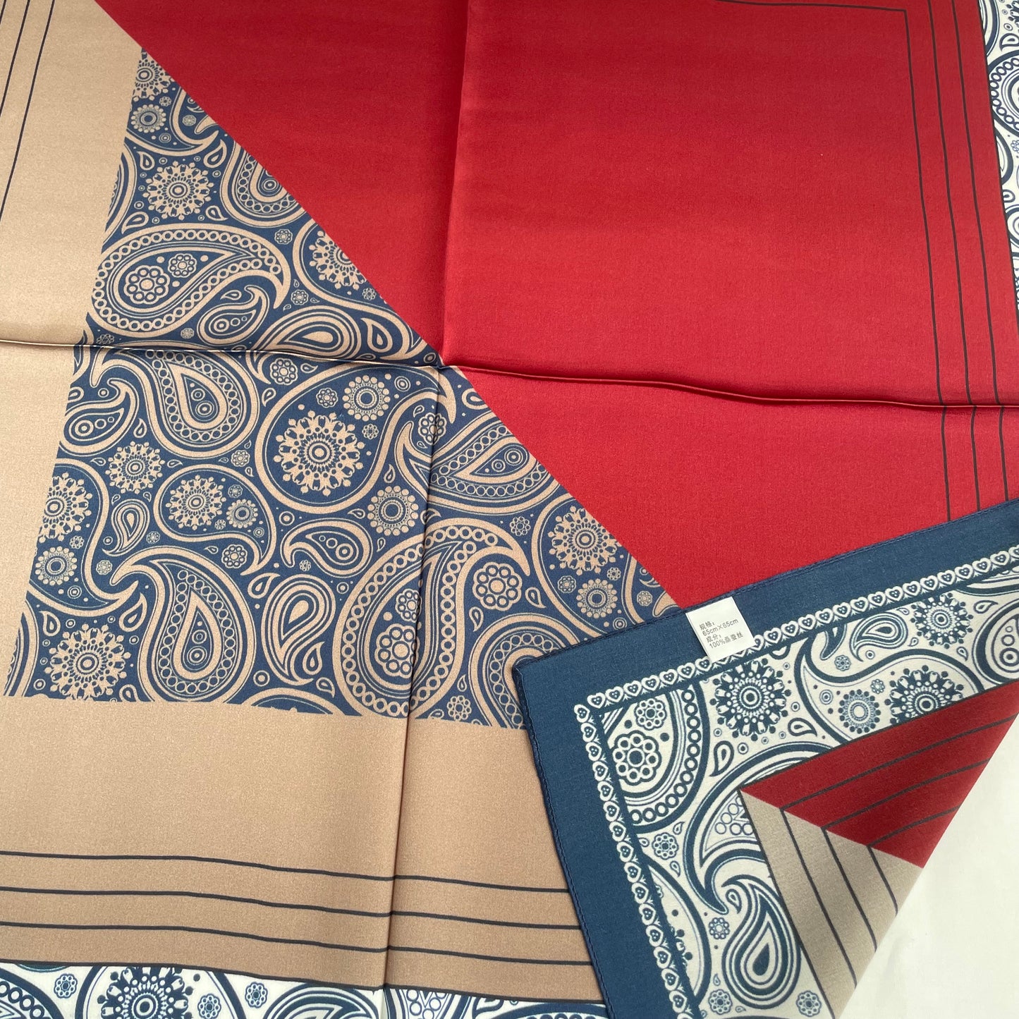 100% Pure Silk Multicolour Large 26” Silk Scarf / Headscarf-The Paisleys