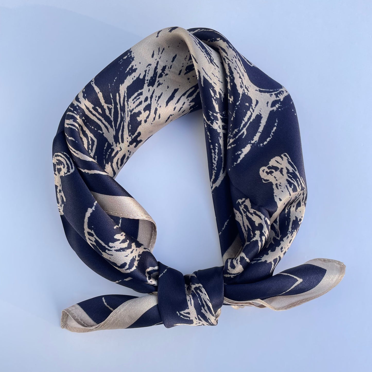 100% Mulberry Silk Scarf-Small Square Multicolor Silk Scarf, lightweight Luxury Neck Hair Scarf - The Horses