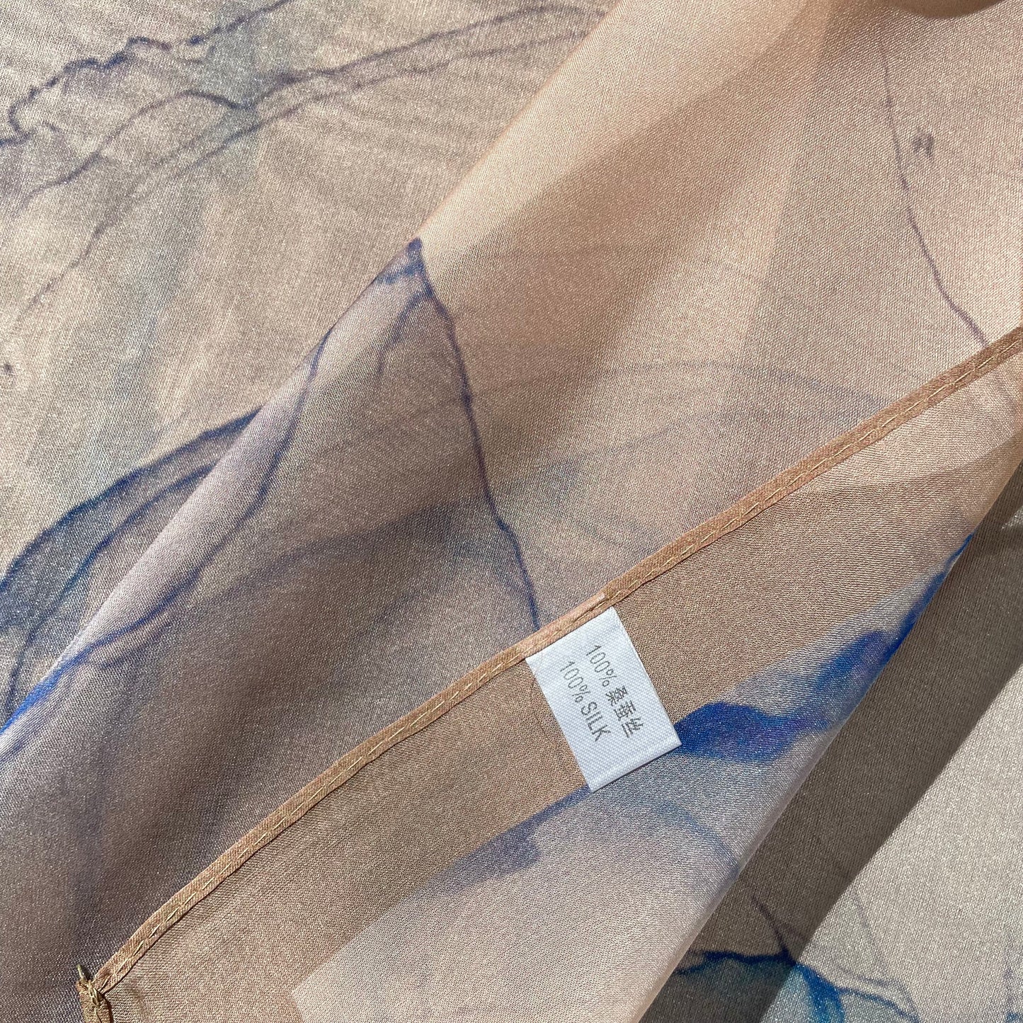 100% Pure Silk Multicolour long Silk Scarf / Headscarf-The Rose