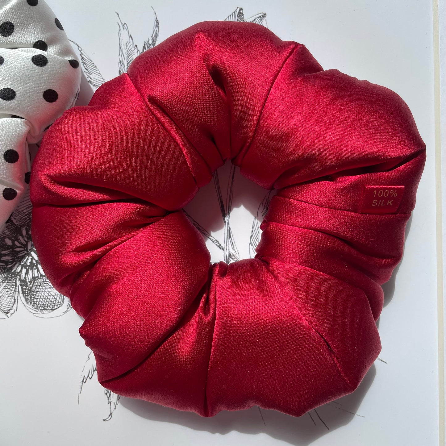 Luxury Oversized Puffy Mulberry Silk Scrunchie | 30 Momme Silk Hair Tie | Premium Silk Hair Accessory Gift for Women