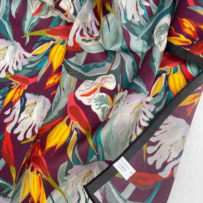 100% Pure Silk Multicolor 20" Silk Square Scarf -The Flowers