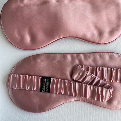 100% Mulberry Silk Ultra Soft Silk Filled Silk Eye Mask - Ideal Silk Sleep Eye Mask-The Pink