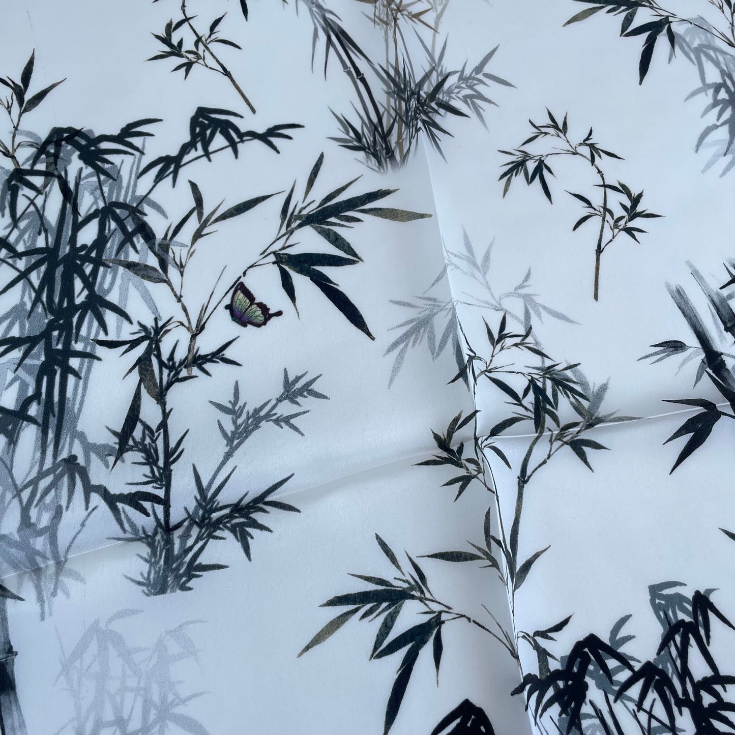 100% Pure Silk Multicolor 20" Silk Square Scarf -The Bamboo Garden