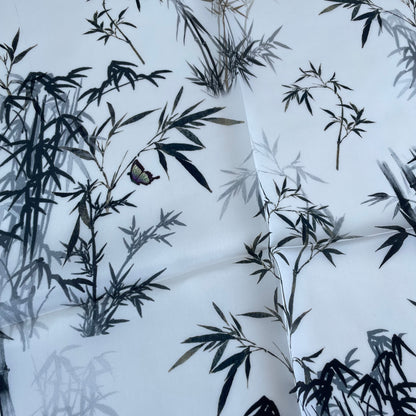 100% Pure Silk Multicolor 20" Silk Square Scarf -The Bamboo Garden