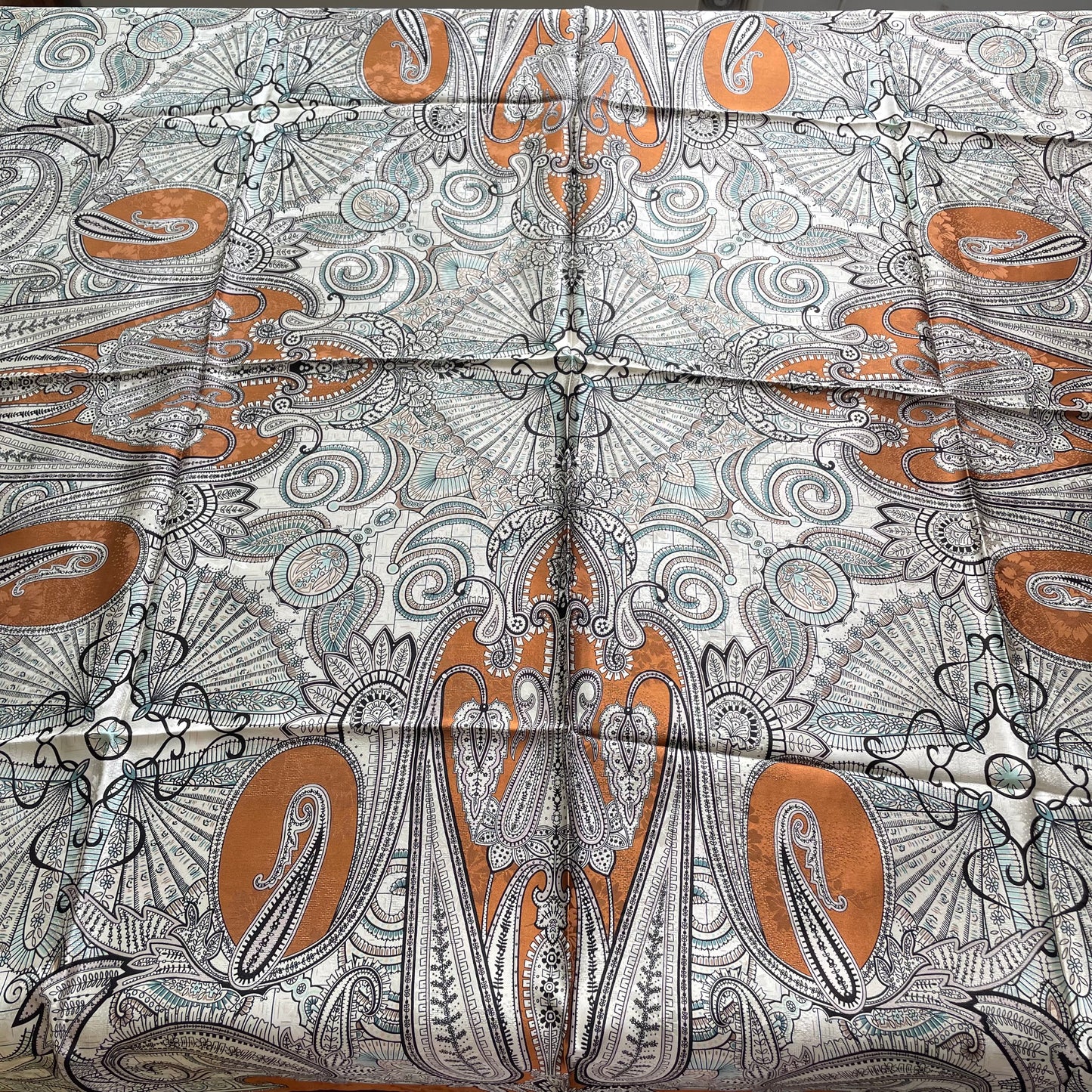 Exquisite Duo-Colour Mulberry 43” Silk Scarf: Hand-Rolled Edge, 6A Grade - The Paisleys