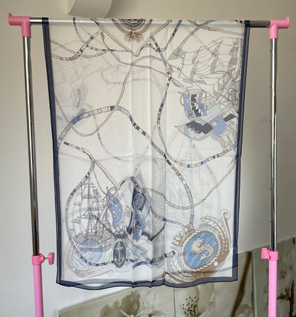 100% Pure Silk Multicolour long Silk Scarf / Headscarf-The Sealing