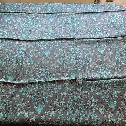 100% Pure Mulberry Silk Multicolour Handmade Large Silk Scarf 43"- The Blue