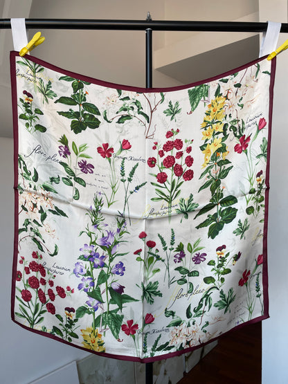 100% Pure Silk Multicolour Large Silk Scarf / Headscarf-The English Garden- 26”Silk Scarf / Headscarf