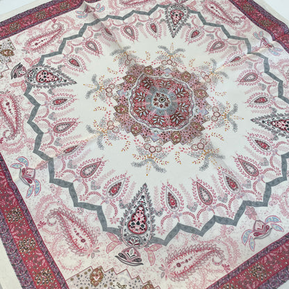 100% Pure Silk Multicolor 20" Silk Square Scarf -The Paisleys