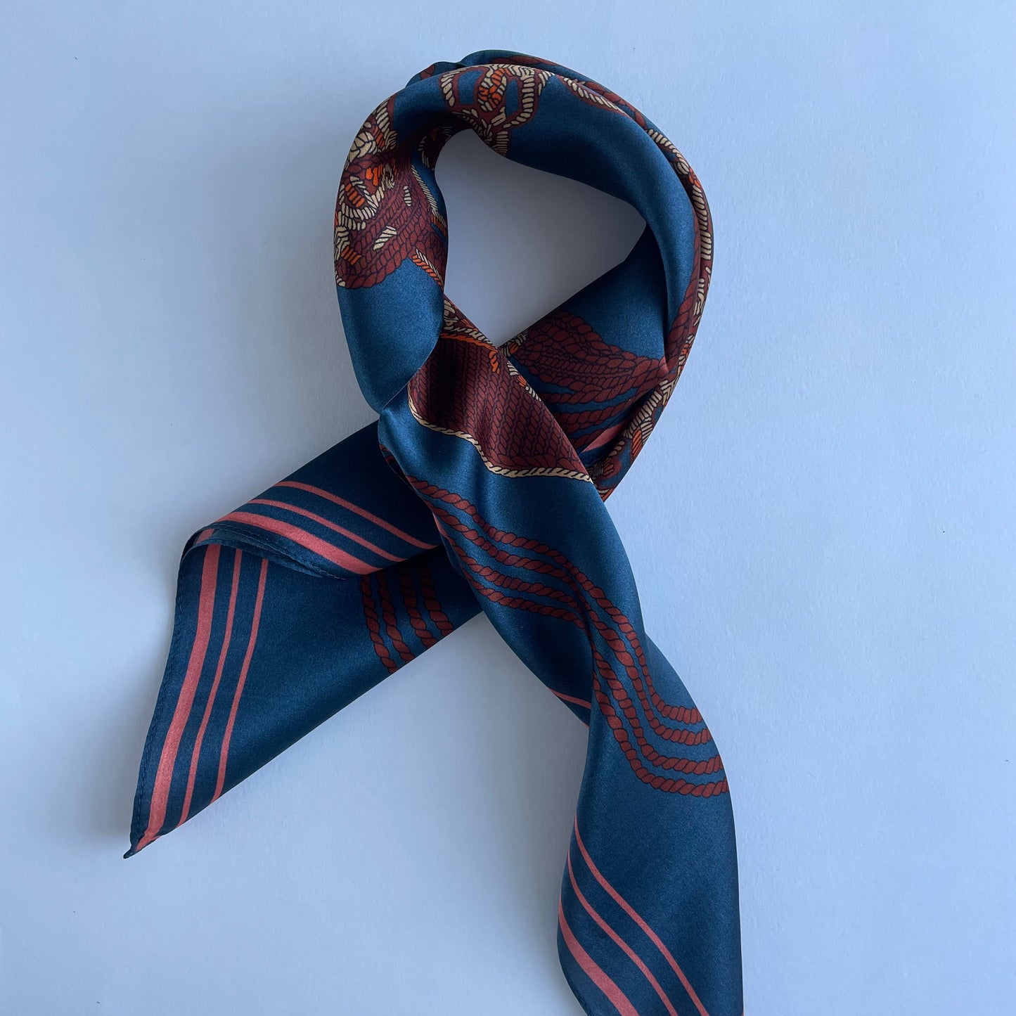 100% Pure Silk Multicolour Small Silk Scarf -The Brown Horseshoe