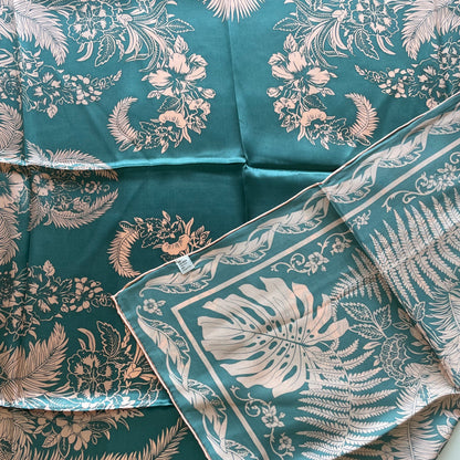 100% Pure Mulberry Silk Multicolour Handmade Large Silk Scarf 43"- The Blue Garden